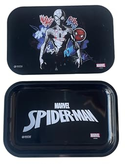 Homadict Plateau multiusage Spiderman avec Couvercle Magnétique - pour Rangement, Décoration, Service - 29 x 19 centimètre - Licence Officielle Marvel
