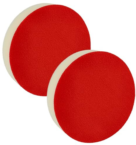 vhbw 2X Polierscheibe, Polierschwamm kompatibel mit Bosch Exzenter- & Schwingschleifer - 13 cm Arbeitsdurchmesser, 14 g, weiß, rot