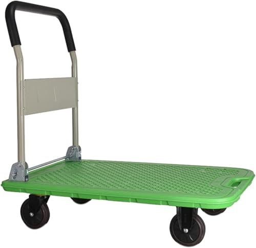 MYVVKIA Handwagen, multifunktionaler Plattformwagen auf Rädern, mit klappbarem Metallgriff, offener Plattform, für den Umzugswagen von Buchhandlungen und Restaurants