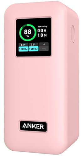 GIOPUEY Cilicone Case Compatible with Anker Prime 20000mAh Power Bank(200W), Ultra-thin soft Cover, Slim-Fit,Anti-Fall,Not Easy to Dirty - Pink
