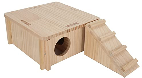 Akozon Holzhaus mit Leiter - Kleintiere - Heimtierbedarf, Kleintiere, Häuser und Lebensräume
