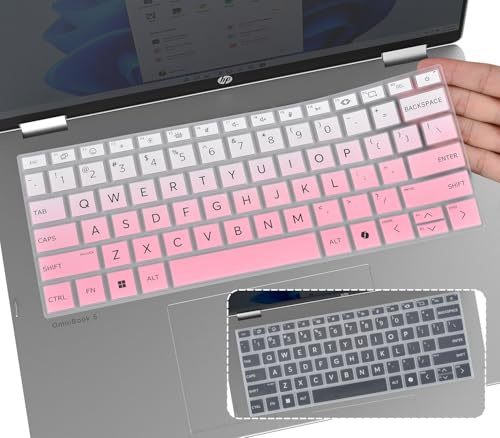 2PCS Keyboard Cover Skin for 2026 2025 HP OmniBook Ultra Flip 2-in-1 Laptop Next Gen AI PC 14 14t-fh000 14-fh0047nr 14-fd0087nr,HP EliteBook Ultra G1i 14 Notebook Protector(NOT FIT OmniBook X Series)