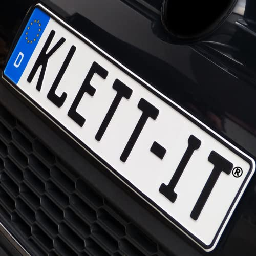 LP A160 Kennzeichenhalter Klett Kennzeichenhalterung Rahmenlos Nummernschildhalter Nummernschildträger Kennzeichenträger für Auto Kennzeichen 520mm-380mm alle Größen Origi. Klett-IT® 2 Stück
