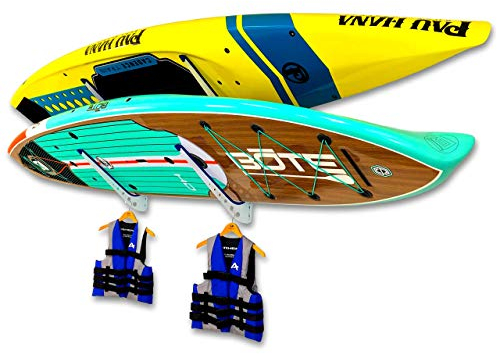 StoreYourBoard 2 Sup Wand Lagerregal, verstellbare Metall Paddleboard Home und Garage Lagerung, Hanger Mount