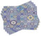 ABAKUHAUS Blau Platzmatten, Reiche Sammlung von Alten marokkanischen Fliesen Patchwork Style Pattern Oriental Arabesque, Waschbare Stoff Esszimmer Küche Tischdekorations Digitaldruck, Blau Grau