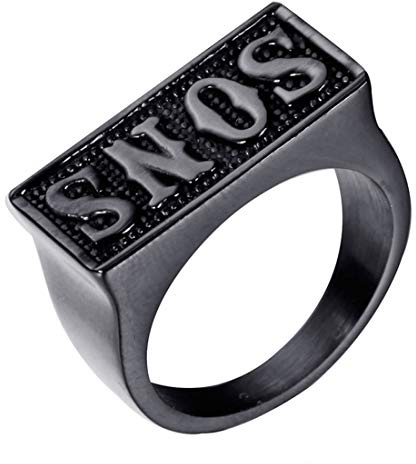 HIJONES Schmuck Herren Edelstahl Biker Ringe SO/NS/SONS Weinlese