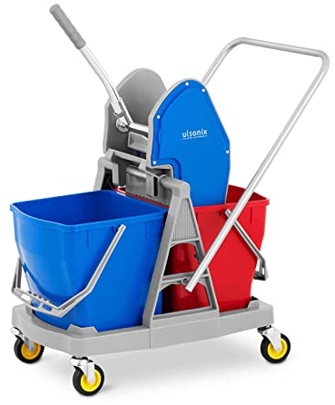 ulsonix Carrello Pulizie Professionale Con Secchio Lavapavimenti Doppio E Strizzatore UNICLEAN 11 (40 litri, Plastica)