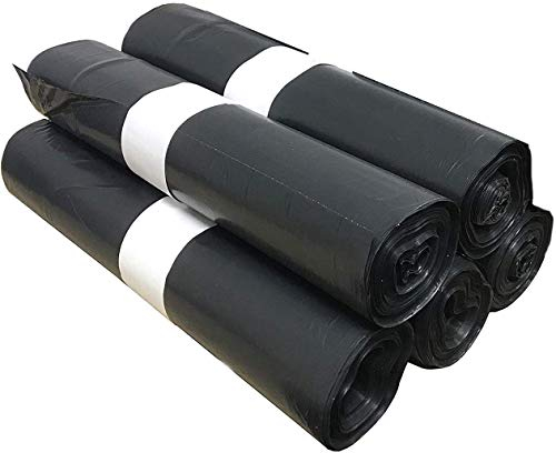 100 bolsas de basura de gran capacidad, 100 l, con enlaces deslizantes, ultra resistentes, antifugas, color negro opaco – 5 rollos de 20 bolsas