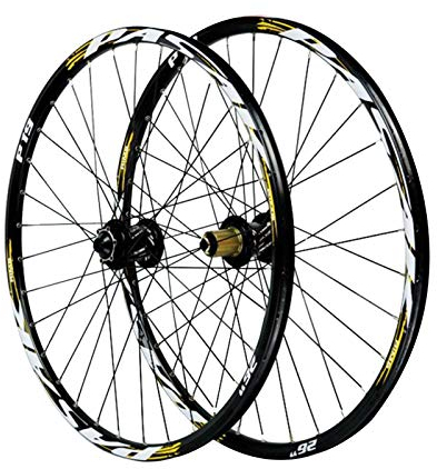 SJHFG Fahrrad Laufrad,26/27,5/29 Zoll Vorderrad Doppelwandige MTB-Felge 32 Löcher Scheibenbremsen 7-11 Geschwindigkeitsschwungrad (Color : Yellow, Size : 27.5inch)