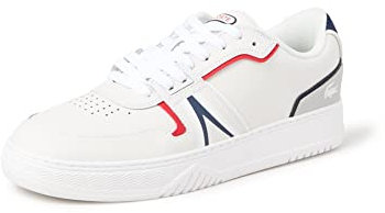 Lacoste Herren L001 0321 1 SMA Sneakers, Wht/NVY/Red, 42 EU