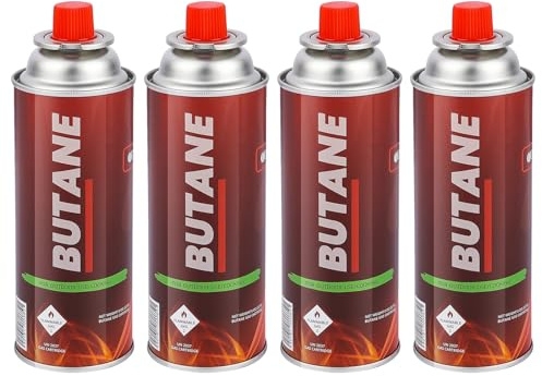 NATIONAL STANDARD Butane Fuel Cylinders| 8oz Butane Canisters for Portable Stove | Butane Torch Replacement Canisters | Pack of 4