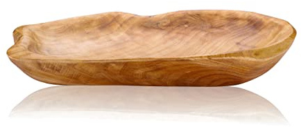 Jovivi Natural Fir Root Wood Dish Bowl, Handmade Wood Serving Platter Tray Plate,Wooden Plates for Sandwich Bread Fruit Salad Snack Dough Candy Serving Appetizer Display (11.4x7.5)