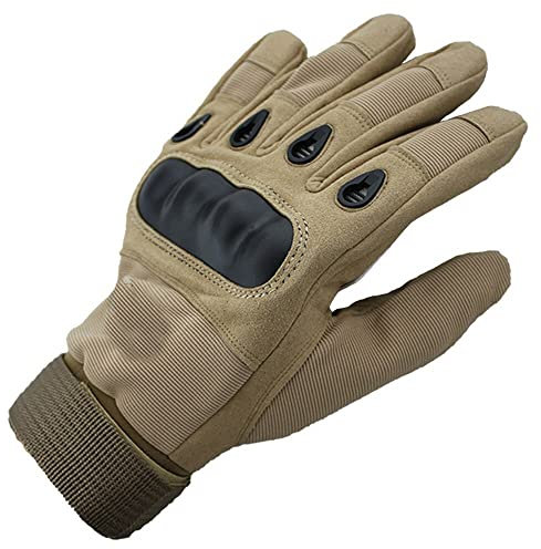OUTLETISSIMO ® Guantes de moto unisex con pantalla táctil en los dedos con protecciones en los nudillos, para motocross, motocross, ATV, BMX, MTB, bicicleta de enduro, color marrón de imitación de