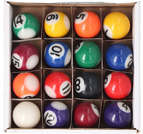 Set da Biliardo con Palline da Biliardo, Palline da Biliardo In Resina 1 Pollice Mini Stile Americano 16 Pezzi, Set di Palline da Biliardo per Allenamento, Palle da Biliardo Uniche Portatili Leggere