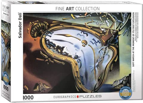 empireposter Salvador Dali - Weiche Uhr im Moment ihrer Explosion - 1000 Teile Puzzle 68x48 cm + Puzzle Alu Rahmen für 1000er