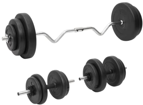 vidaXL Curlhantel und Kurzhantel mit Gewichten 60 kg