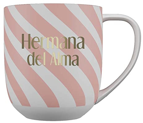 DRAEGER PARIS 1886 - Taza Cerámica Personalizada Hermana del Alma - Diseño Chic, Mensaje en Oro, 320 ml, Caja de Regalo - Apta para Lavavajillas, No para Microondas