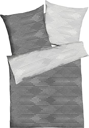 Kaeppel Wendebettwäsche Ikat Mako-Satin Zinn Größe 1x 135x200 cm + 1x 80x80 cm