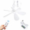 Xindejia Petit ventilateur de plafond alimenté par USB 6 pales silencieux DC 5 V USB pour intérieur ou extérieur, camping-car, chambre, bureau, voyage, tente de camping, auvent, cabine, mini