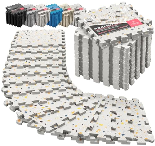 Esterilla Fitness Puzzle para Suelos de Gimnasio | Set de Protección Goma Espuma Losas Caucho para Máquinas de Deporte, Alfombrilla Protector Expandible Tatami Tapiz Alfombra Colchonetas Pesas Gym