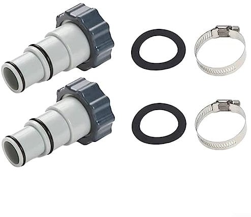 DAZZLEEX 2 Sets Ersatz-Schlauchadapter mit Kragen für Intex oberirdisches Schwimmbad mit 3,8 cm und 3,2 cm Schläuchen, Pool-Ablaufpumpen-Adapter, Schlauchverbinder-Kits