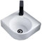 BAYTE Waschbecken Keramik Waschbecken Mini Hänge-Waschbecken mit Heiß-Kalt-Wasserhahn Praktisches Eckwaschbecken mit Abfluss und Fallrohr Waschschüssel für Badezimmer & Gäste-WC.