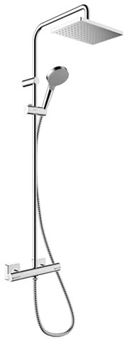 Colonne de douche thermostatique HANSGROHE Vernis Shape 230 chromé + tablette AddStoris