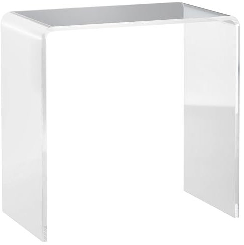 HOMCOM U-förmiger Beistelltisch aus Acryl, Moderner Beistelltisch mit glatten Kanten und abgerundeten Ecken, 53,5x30,5x53,5 cm, Transparent