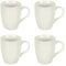 Hodge and Hodge Set of 4 Stoneware Ceramic Mugs Coffee Tea Cups Home Drinkware 12oz - White