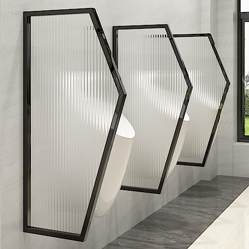 Urinal-Trennwand, 3er-Set, wandmontierte Badezimmer-Trennwand, WC-Sichtschutz, gehärtete Glasscheibe, Hotels/Büros/Bars, Urinal-Schallwand, schwarz (schwarz)