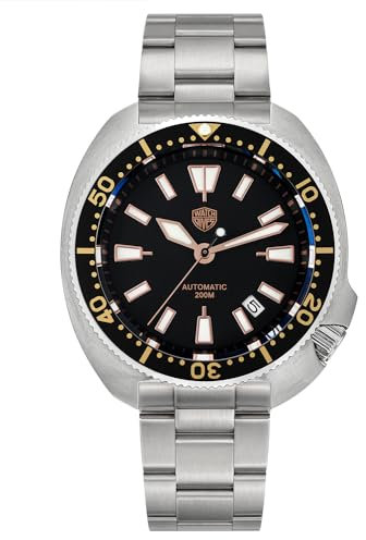 watchdives Automatische Taucheruhren für Herren WD6105, NH35-Uhrwerk Armbanduhr 200 M, Saphirglas Herrenuhr mit 316L-Edelstahlarmband Leuchtende Uhr