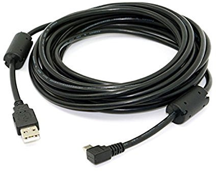 ISTOVO Mini USB B Type 5 Broches Male Droite Angle de 90 degres a USB 2.0 Male Cable de donnees avec Noyau de ferrite 5 metres