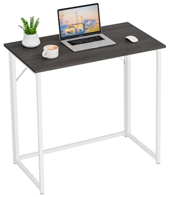 Dripex Schreibtisch Faltbar Tisch Computertisch Klappbar PC Tisch für Homeoffice Arbeitszimmer (Dunkel Oak-Montage)