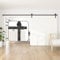 SANKEYTEW 335cm/11ft Sliding Door Kit,Single Wood Barn Door Sliding Kit,Heavy Duty Sliding Barn Door Kit,Black Sliding Door Track