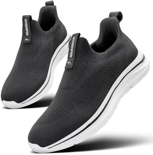 Sosenfer Schuhe Herren Slip on Sneaker Leicht Hands-Free Turnschuhe | Atmungsaktive Schuhe ohne Schnürsenkel Bequem Casual Sportschuhe Gym Walkingschuhe