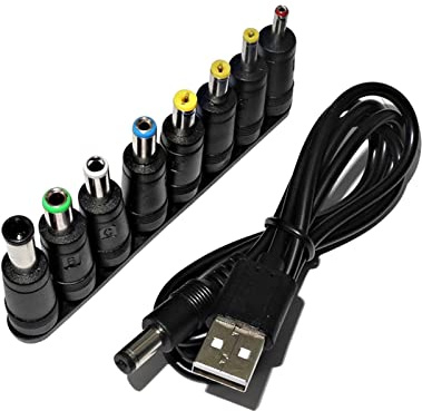 USB To DC Power Cable 8+1pcs 5.5 * 2.1mm Dc Jack Connector Dc Power Supply Adapter Compatible With L Strip Lights M~ni Projector