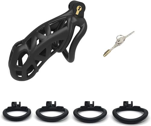 KaMieeg Anillo para Candado De Jaula De Protección para Entrenamiento Atlético En Resina Negra con Llave, Modelo De Candado Grande, Piezas De Repuesto De 4 Tamaños - K14