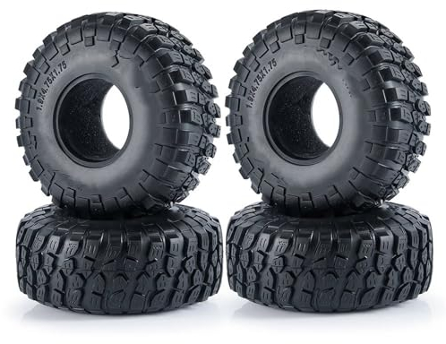Mkytkv Beadlock Felgen Reifen Kompatibel Mit TRX4 Für Axial SCX10 90046 Für Capra D90 D110 Für Wraith 4 Stück 1,9 Zoll Radreifen 120 X 52 Mm Für 1/10 RC Rock Buggy Crawler Car