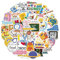 50pcs Stickers for Students Kids, Waterproof Teacher Decals School Supplies Classroom Decorations, Science Scrapbook Sticker Packs for Laptop Water Bottles, Books