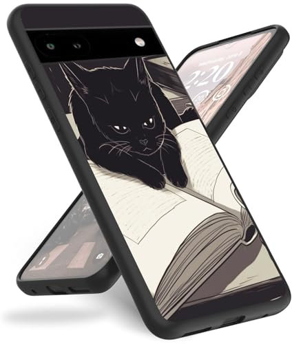 Mxfdegf Case for Google Pixel 6A, for Google Pixel 6A Phone Case,Slim Anti-Scratch Shockproof Durable Black Silicone Protective Cover Case for Google Pixel 6A,Cute Black Cat