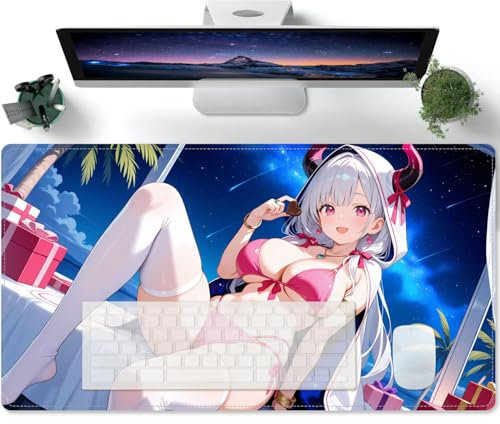 PORNHUX Fille Sexy d'anime Oppai Tapis de Souris XL 700x300 - Grand sous-Main - Tapis de Souris XXL - sous-Couche Antidérapante