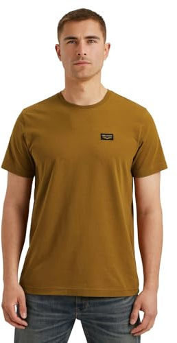 PME Legend Herren Rundhals T-Shirt Cold DYE Regular Fit Schwarz Weiss Grün Blau, Größe:3XL, Farbe:8187 Golden Brown