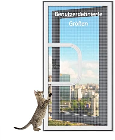 XIEMINLE Benutzerdefinierte Fliegengitter Katzensicher, Selbstklebendes Moskitonetz Fenster Mesh, Insektenschutz Fensternetz Fliegengitter Fenster, hält Käfer/Fliegen