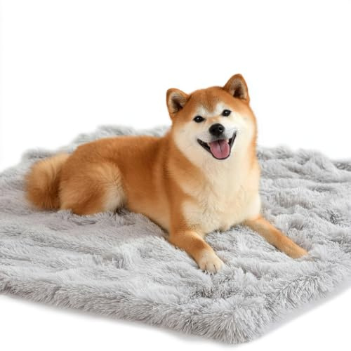 AEYAKA Couverture pour Chien et Chat Douce et Moelleuse – Plaid Double Face en Fausse Fourrure Lavable, Couverture Chaude et Douillette pour Animaux, Canapé ou Lit, Gris 78×54 cm