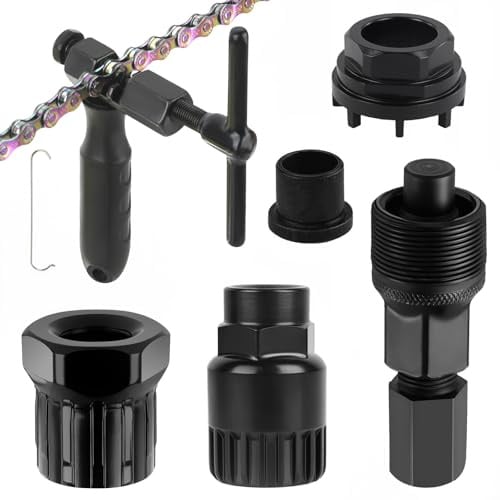 XHNKEG Fahrrad Lockring Tool, Fahrrad Kassette Werkzeug Tretlager Werkzeug Kurbelabzieher Kurbel Kettennieter Innenlager Entferner Reparatur Set für Viele Fahrradtypen