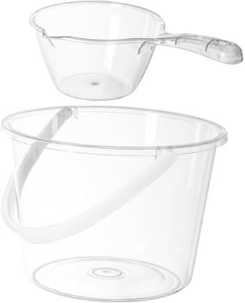 IWOWHERO Seau à Eau Plastique Grand Volume avec Poignée Seau Multifonction pour Lavage Nettoyage et Jardinage Robuste et Facile à Transporter Réservoir pour Usage Domestique et Extérieur