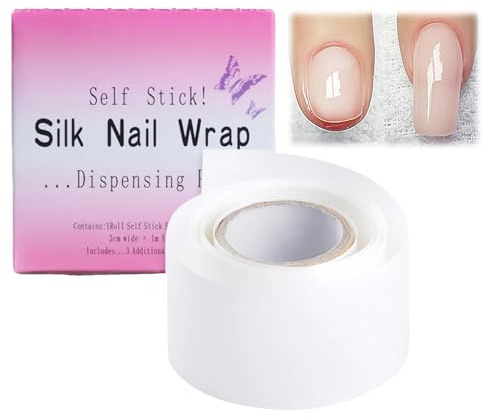1 Roll Nail Repair Kit for Broken Natural Nails, Fiberglass Silk Self-Adhesive Wrap, Strengthen & Protect Damaged Nail Tips, Home Salon Extension Sticker Tool