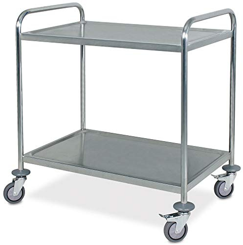 BRB Servierwagen aus Edelstahl, 2 Etagen, LxBxH 860x540x940 mm