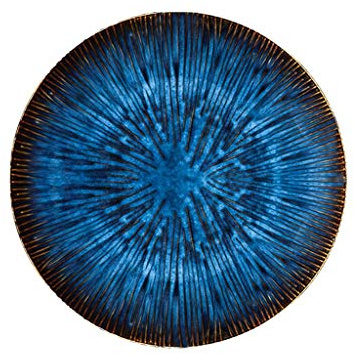 Vaisselle Assiette de pâtes Western avec assiettes de pâtes aux fruits, Nordic Cat's Eye, bleu Vaisselle (Color : Blue, Size : 21.8 * 3cm)