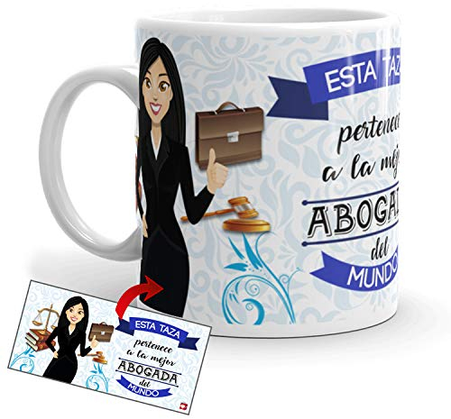 Kembilove Taza de Café de la Mejor Abogada del Mundo – Taza de Desayuno para la Oficina – Taza de Café y Té para Profesionales – Taza de Cerámica Impresa – Tazas de Jefe de 350 ml para Abogadas